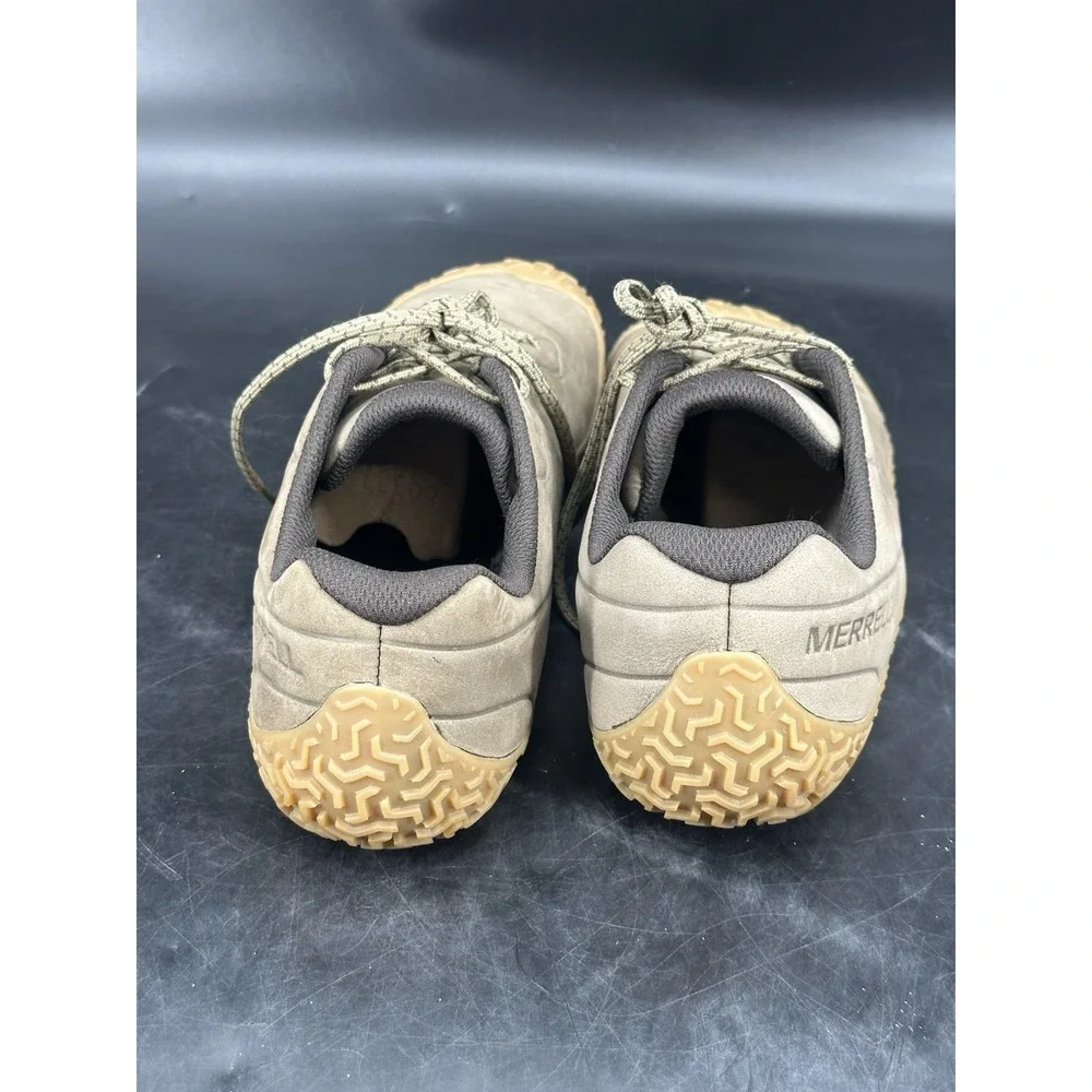 Merrell Vapor Glove 6 LTR‎ Trail Leather Barefoot Olive Green w Gum M's Sz 14